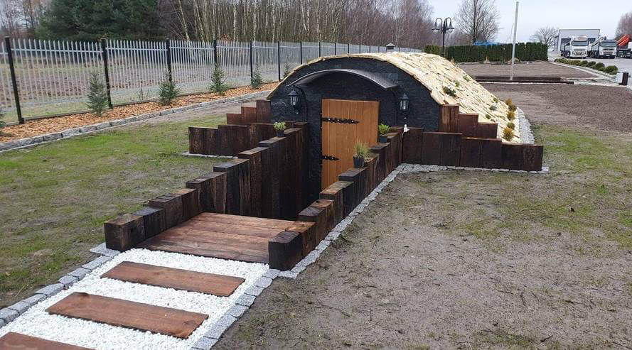 Dokončený betonový sklep s kupolou
